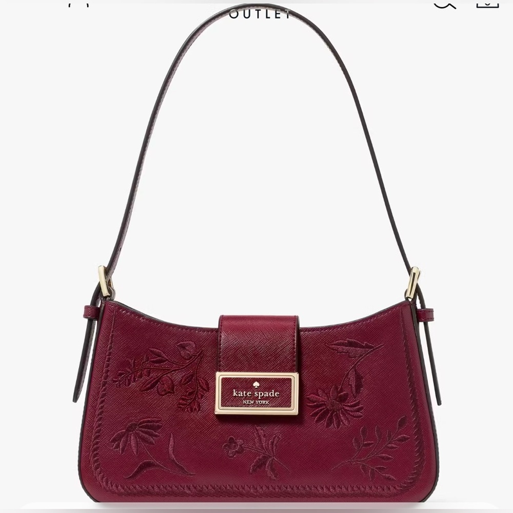 Reegan Botanical Embroidered Medium Shoulder Bag